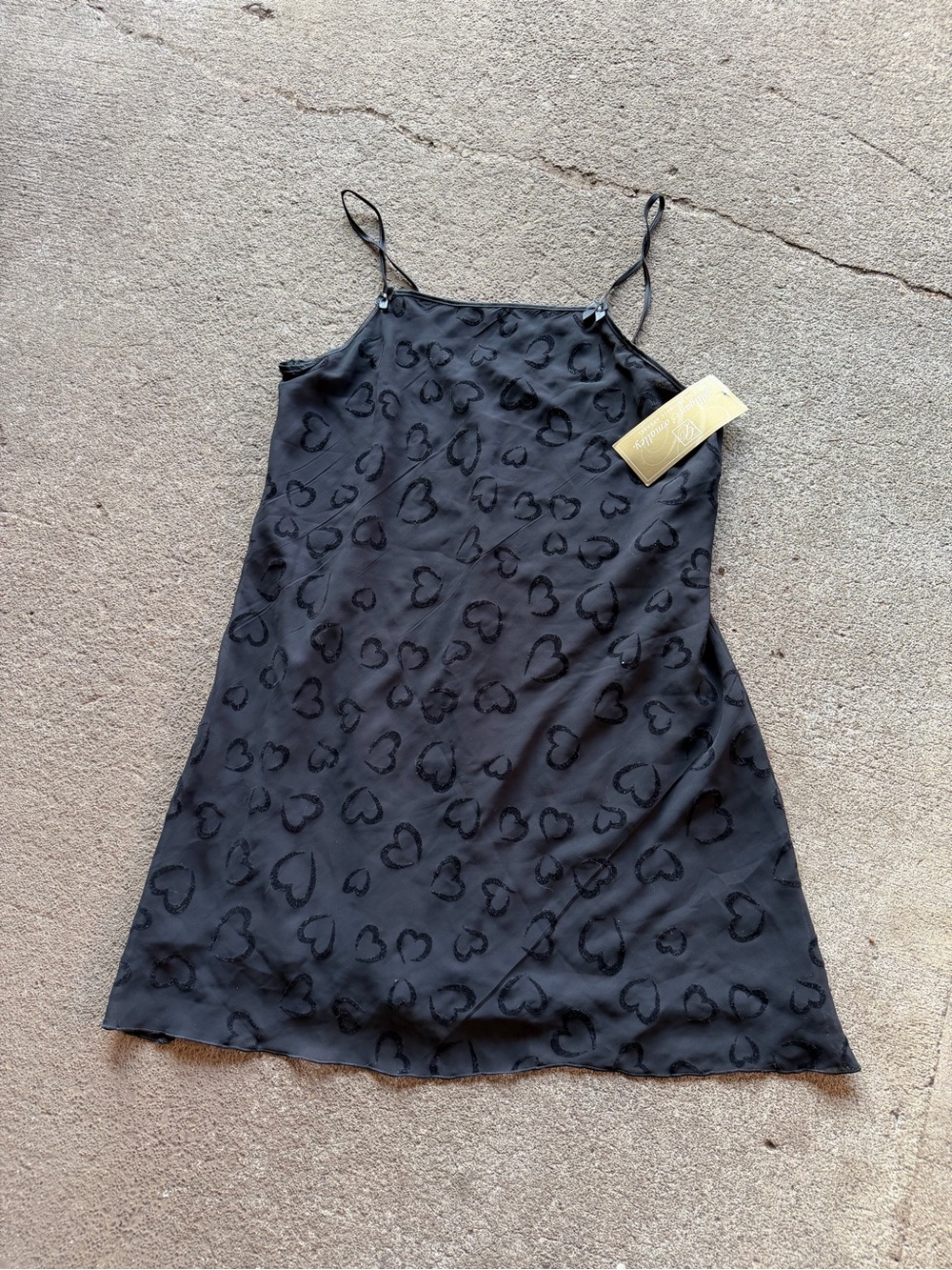 NWT VTG GALLiGAN & O’MALLEY  Heart-Print Slip Dress Women’s Size M